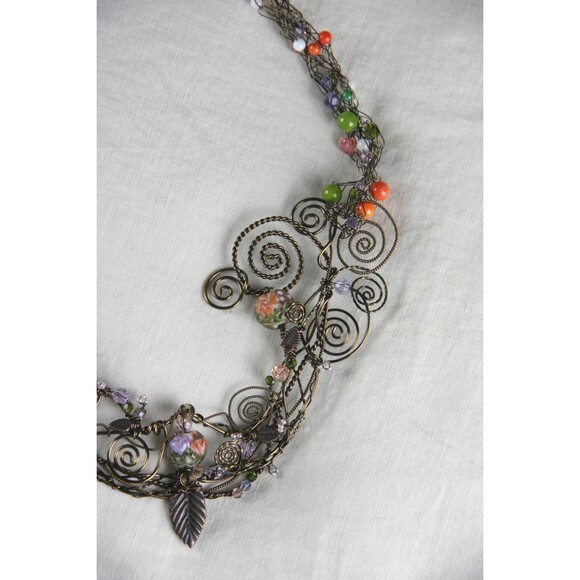 Vicki Davis Glorious Day twisted wire and beaded necklace with certificate - Picture 4 of 6